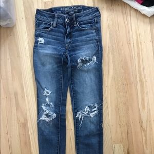 American Eagle ripped jeggings